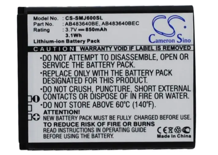 Batteria Cameron Sino 850Mah Per Samsung B3210 Corby Txt Corby Txt Gt-B3210 B3310 C3050 C3050C C3053 S7350 S7350C S8300 S7350