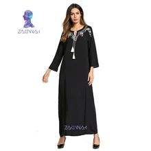 5797 мусульманское длинное платье с вышивкой в этническом стиле, арабское платье, Дубайский кафтан, кафтан, мусульманская одежда для женщин