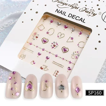 

1psc Embossed Paste Beauty Nail Art Decorations Manicure Nails Decal DIY Gold Bronzing Colorful 3D Nail Sticker Flower