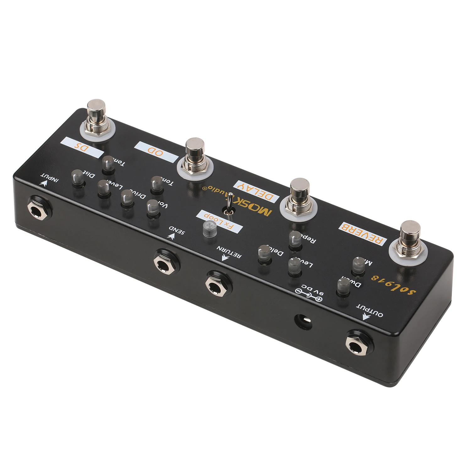 

MOSKY Audio SOL918 5-in-1 Multi Effect Pedal Combine True Bypass Multi-in-one Combined Effect Delay FX Loop Overdrive Distortion