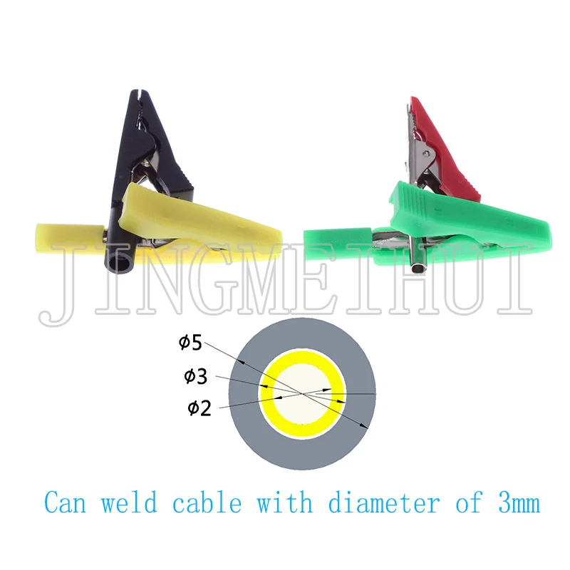 10 шт./5 цветов электрод с зажимом типа крокодил для мультиметра или кабеля с разъемом din 2,0 мм, ЭКГ EMG аксессуары