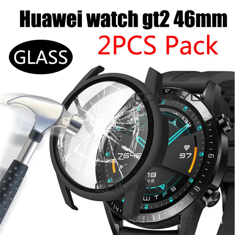 2 шт. для huawei watch gt 46 мм чехол 360 полная защита экрана бампер рамка PC Матовый Жесткий