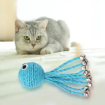 

Pet Kitten Puppy Plush Ball Game Dog Cat Toy Colorful Handmade Bells Bouncy Ball Catnip Chewing Interactive Toy
