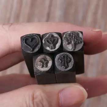 

Star Heart Bee Tree Cross Design Stamps Metal Punch Stamp Stamping Tool Jewelry Making