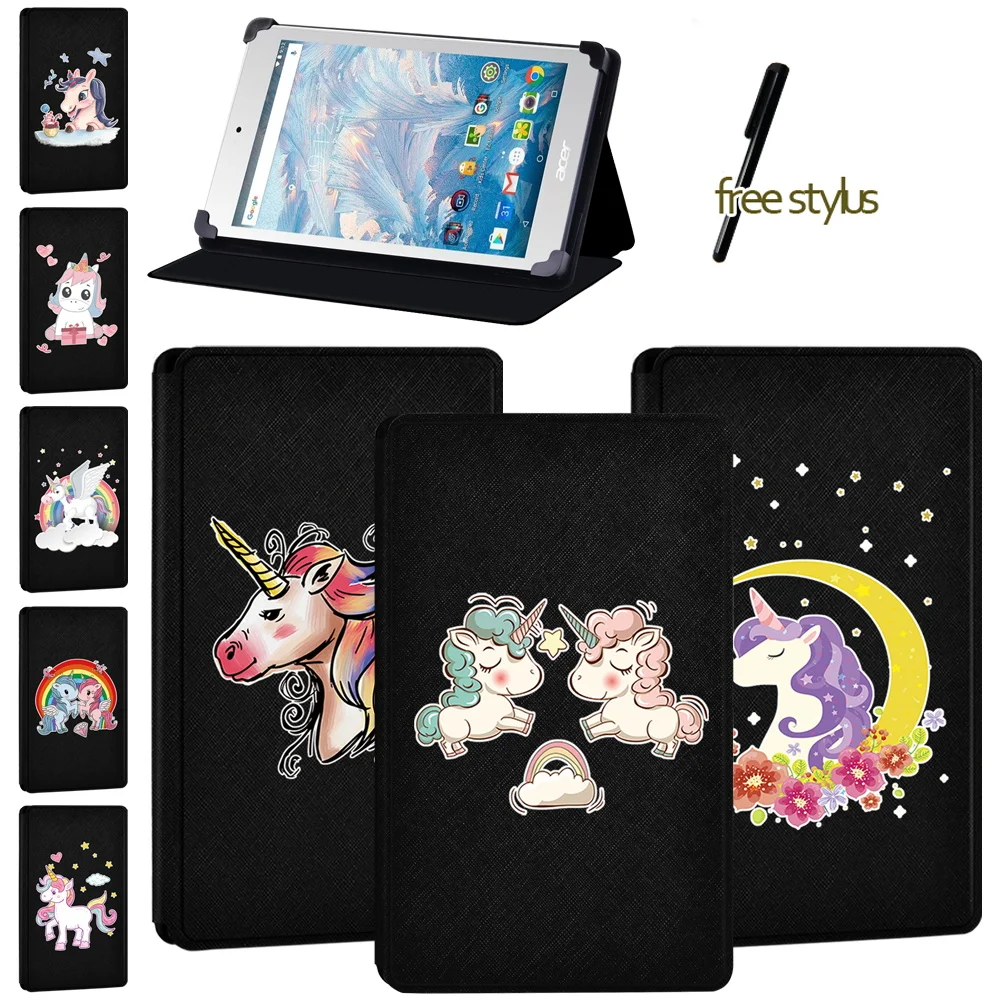 

Unicorn Tablet Case Fit Acer Iconia One 7 B1-730 HD/Acer Iconia One 7 B1-(750/760/770/780/790) Foldable Leather Cover Case + Pen