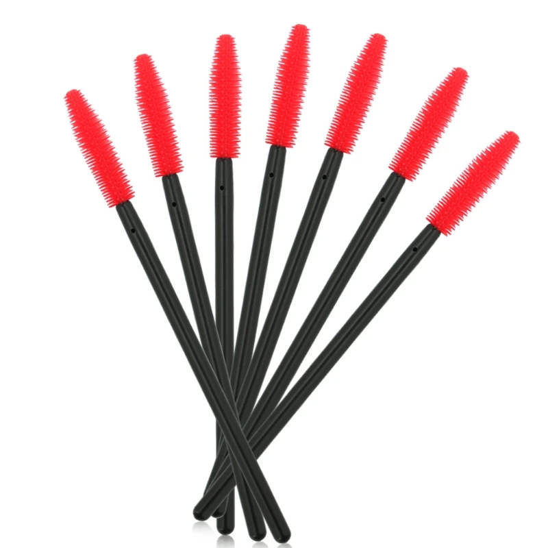 50pcs Silicone Disposable Mascara Wands Eyelash Brushes Extention Makeup Tool 4
