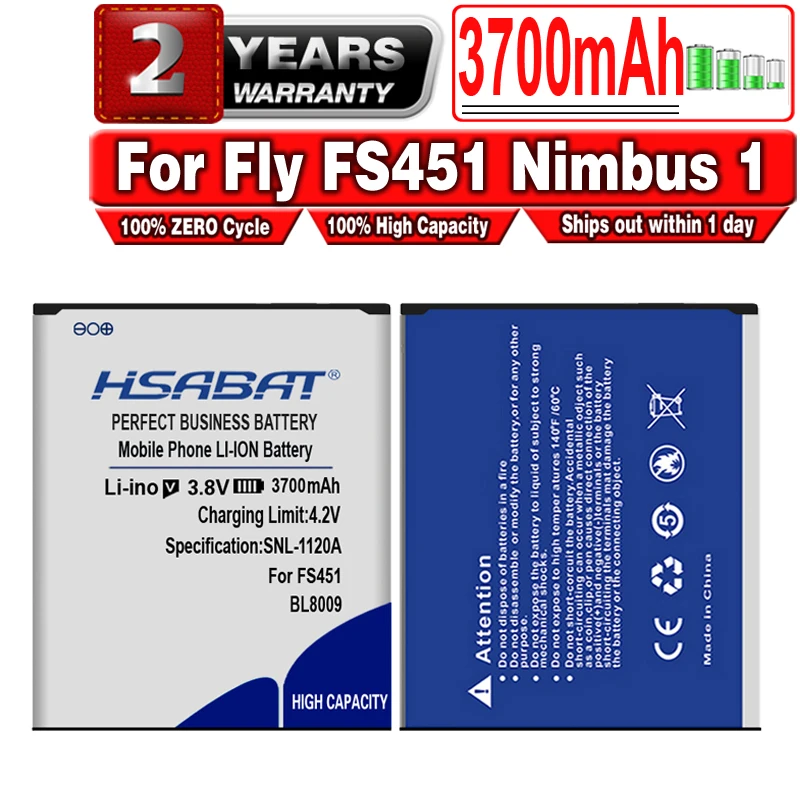 Аккумулятор HSABAT BL8009 2750mAh для Fly FS451 Nimbus 1|battery for|battery for flybatteries batteries |
