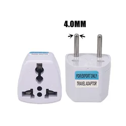 Universal International Power Plug Adapter for Global Travel - Compatible with US, UK, EU, AU, Israel, and Brazil Outlets (EU 4.0MM Plug)