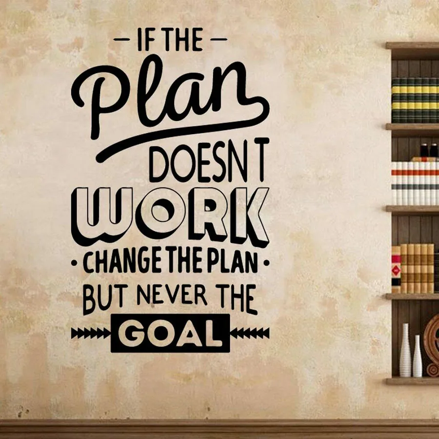 Werk Muursticker Positieve Energie Plan Quotes Kantoor Studio Interieur