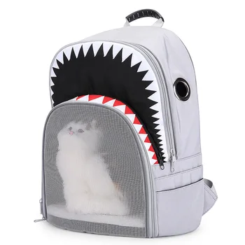 

Pet Backpack Personality Shark Out Breathable Portable Bag Backpack Dog Bag Cat Bag