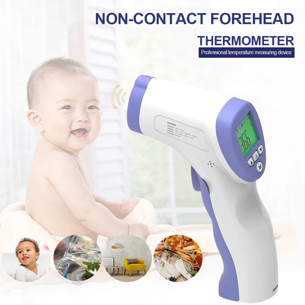 

Forehead Non Contact Infrared Baby Thermometer LCD Body Temperature Fever Digital IR Measurement Tool Gun for Baby Adult