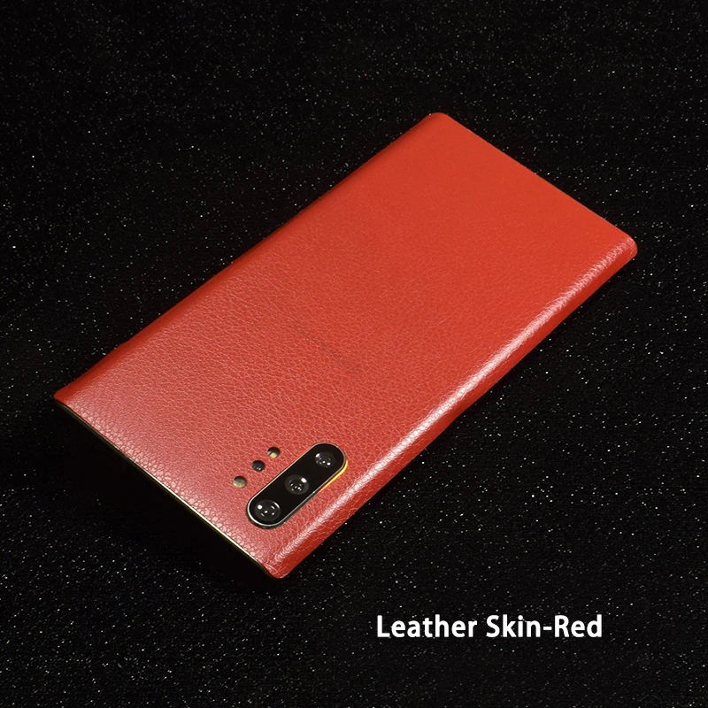3D углеродное волокно/кожа/дерево скины Телефон задняя наклейка для SAMSUNG Galaxy Note 10 Plus Note 10 A60 A80 Прозрачный матовый стикер - Цвет: Red Leather