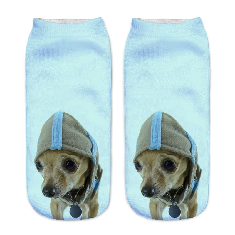 Лидер продаж 3D с принтом детские носки собака дизайн мода унисекс, Рождественский подарок носки с низкой лодыжкой с изображением персонажей мультфильмов, забавные носки для От 8 до 16 лет детская одежда - Цвет: 6