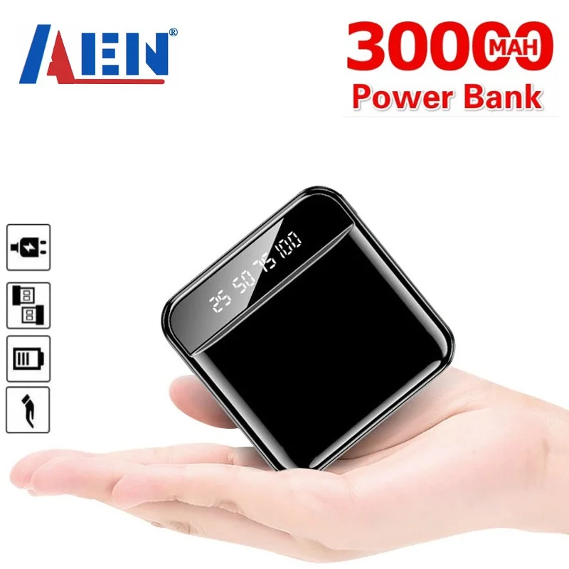 Mini 30000mAh Power Bank Portable Phone Charger Outdoor Travel Powerbank LED Light Poverbank LCD Digital Display for Smartphone Mini 30000mAh Power Bank Portable Phone Charger Outdoor Travel Powerbank LED Light Poverbank LCD Digital Display for Smartphone