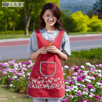 

Canvas adult summer Korean fashion apron 30020 kitchen work cooking apron custom logo