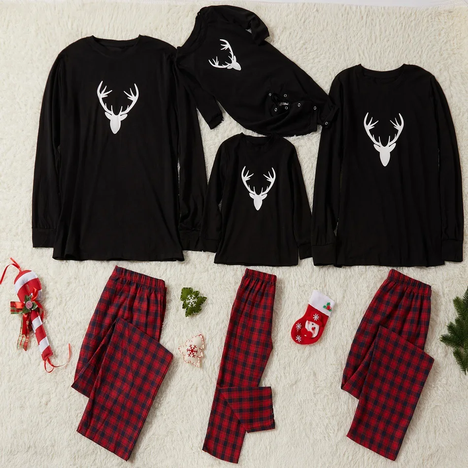 Рождественские пижамы; одинаковые комплекты для семьи; Рождественский пижамный комплект; детская одежда для сна; женская и Мужская одежда для сна для малышей; Модный пижамный комплект на год - Цвет: Золотой