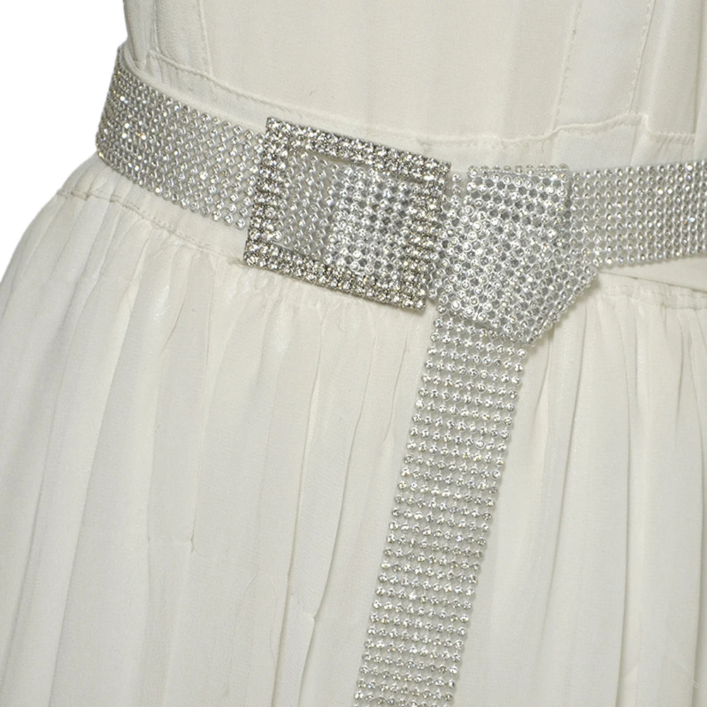 120 см блестящая Для женщин модные блестящие пояс-цепочка на талию С кристалалми и стразами сплава пояс Полный Стразы роскошный широкий вечерние ремень