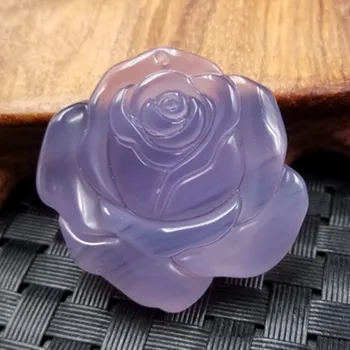 

New natural jadeite a cargo ice purple chalcedony rose pendant purple rose pendant