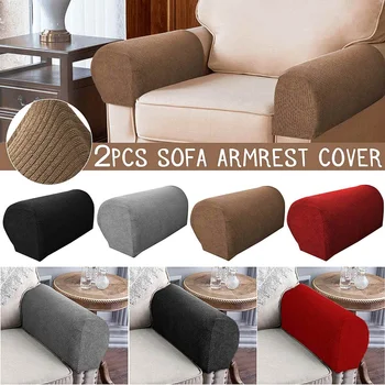 

Brand New Style 2PCS Removable Arm Stretch- Sofa Couch Chair Protector Armchair Covers Armrest Sofa Cover Solid Couch Cover