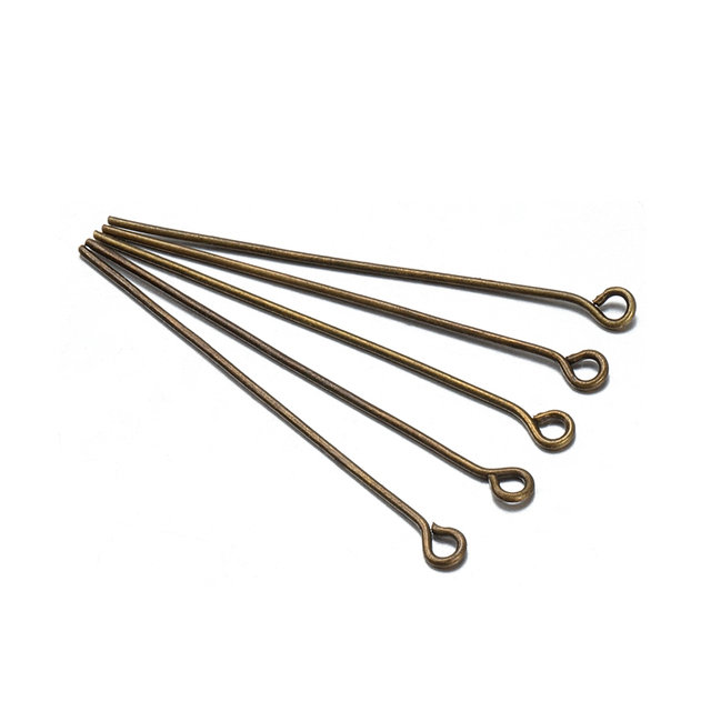 Flat Head Pins 18 20 25 30 35 40mm Eye Pins Rod Findings For Diy Jewelry Making Beading Connector Accessories Supplies