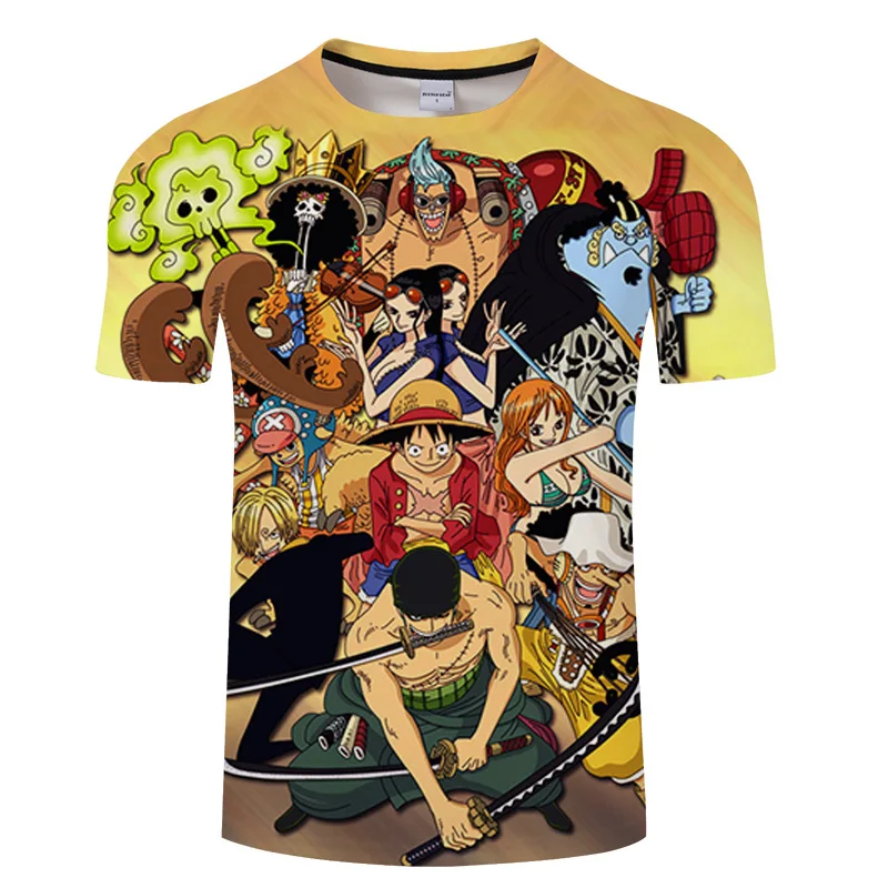 One Piece Luffy Футболка мужская повседневная футболка одежда для мальчиков с 3D принтом