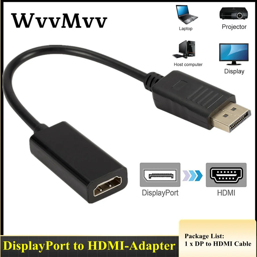 Переходник с DP на HDMI-совместимый кабель стабильная передача DisplayPort для Macbook Pro Air