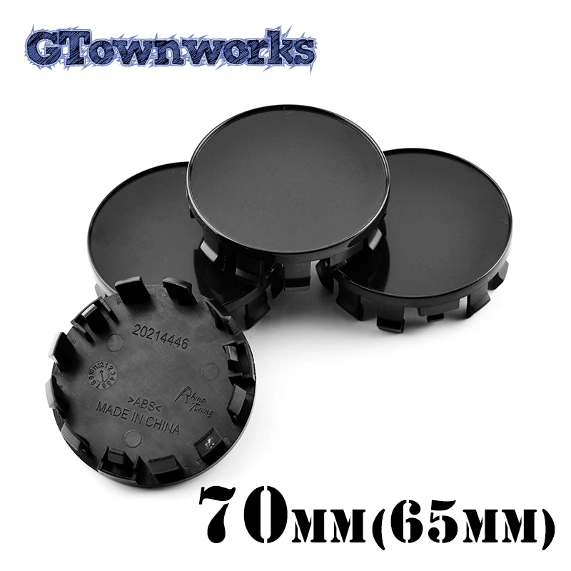 

GTownworks 4 pcs 70mm(2.76in) Flat Wheel Center Cap For Car Rim Black Chrome ABS Plastic Hubcap Dust Cover Exterior Accessories