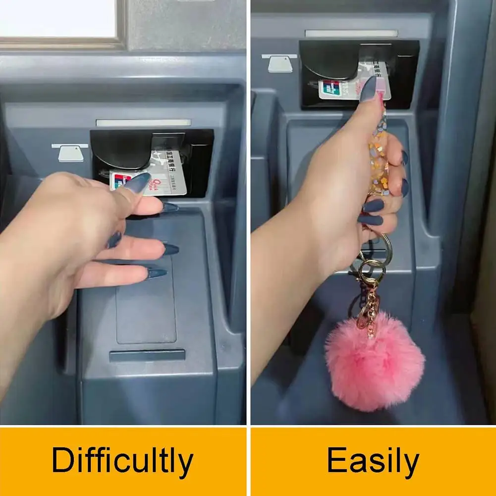 Debit Credit Card Grabber Keychain Atm Card Grabber Plastic Clip For Long Nails Contactless Bank Card Reader 2