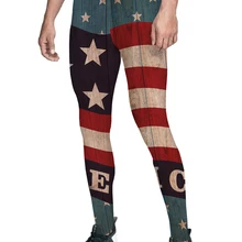 Американский флаг пентаграмма винтажные Деревянные Брюки мужские Высокая талия высокая талия компрессионные стрейч подходят дышащие Рождество Хэллоуин