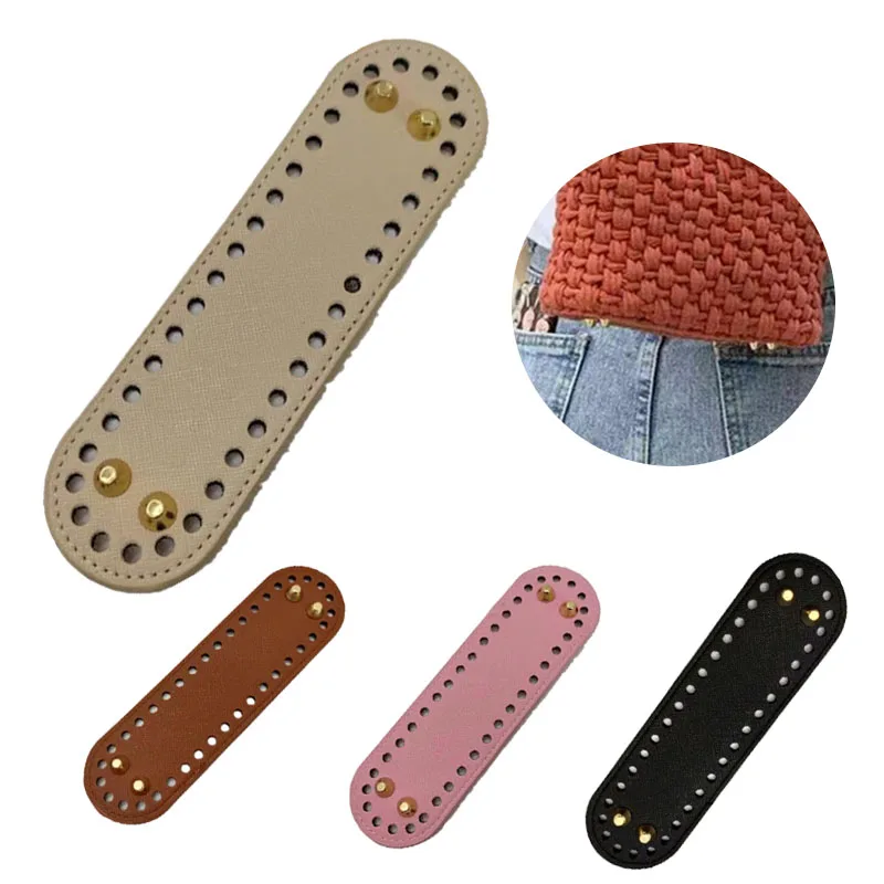 18*5cm Oval Long Bottom for Knitting Bag PU Leather 38 Holes Bottom for Women Handbag Handmade DIY Bag Accessories handmade leather bag set sewing bag leather cover with holes bag strap diy accessories for knitting backpack women handbag