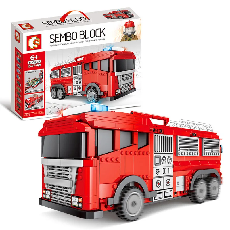 

IN Stock DHL 603063 1547pcs 2in1 City Fire Station Truck Street View Building Blocks Bus Toy Compatible