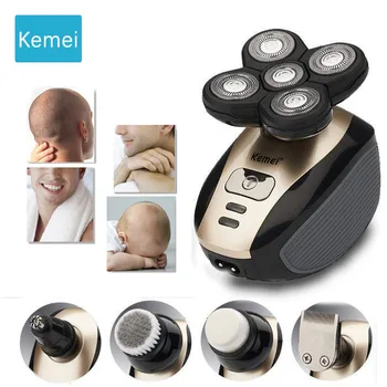 

Kemei Electric shaving machine 5D shaving rechargeable trim nose hair portable electric shaver men's beard travel beauty set 5