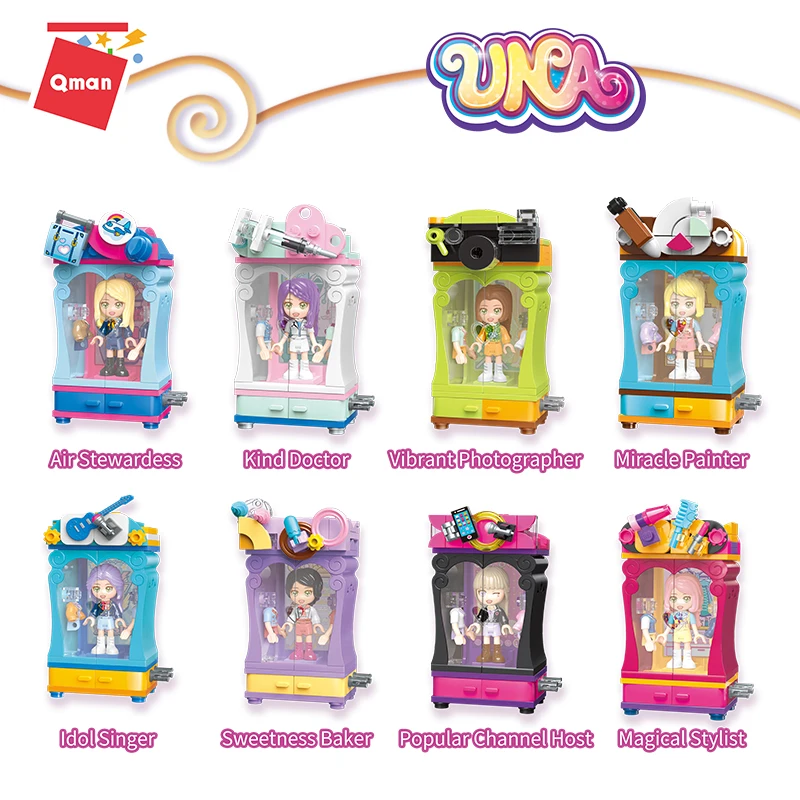 

Qman Friends Series Girl wardrobe Dream Professional Set Model Building Blocks Educational Toys For Children Christmas Gifts