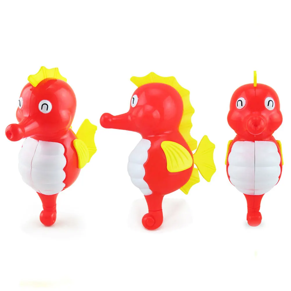 Cute Lovely Cartoon Animal Swimming Hippocampus Wind-up Clockwork Baby Bath Toys Children bathing beach classic toys