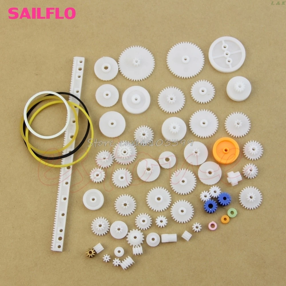 60Pcs Type Plastic Shaft Single Double Reduction Crown Worm Gears DIY For Robot M12 dropship | Обустройство дома