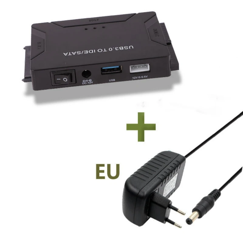 EU USB 3,0 к SATA IDE адаптер для передачи данных конвертер 3 в 1 для портативных ПК 2," 3,5" HDD жесткий диск драйвер с питанием - Цвет: EU