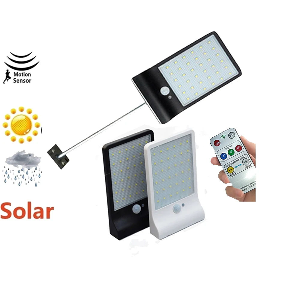 

Solar Lights Outdoor 48 LEDs PIR Motion Sensor Activated Separable Light for Garden Security Waterproof Wireless Wall Lamp remot