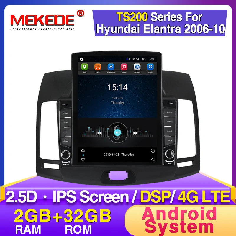 MEKEDE Android 2G + 32G 2Din автомобильный Радио Мультимедийный видео плеер для Hyundai Elantra 4 HD