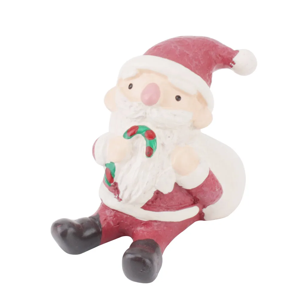 5 шт. мини-изделия из смолы рождественские украшения Санта-Клаус Снеговик Лось мультфильм украшения для дома в виде животных Новогодние рождественские подарки игрушки