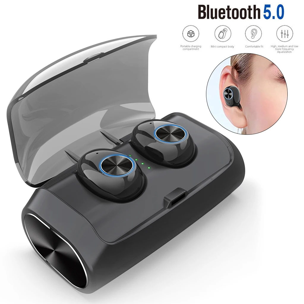 

V6 TWS Waterproof Bluetooth 5.0 Wireless Headset Earphone Headset Wireless Stereo Headset with Charge Box