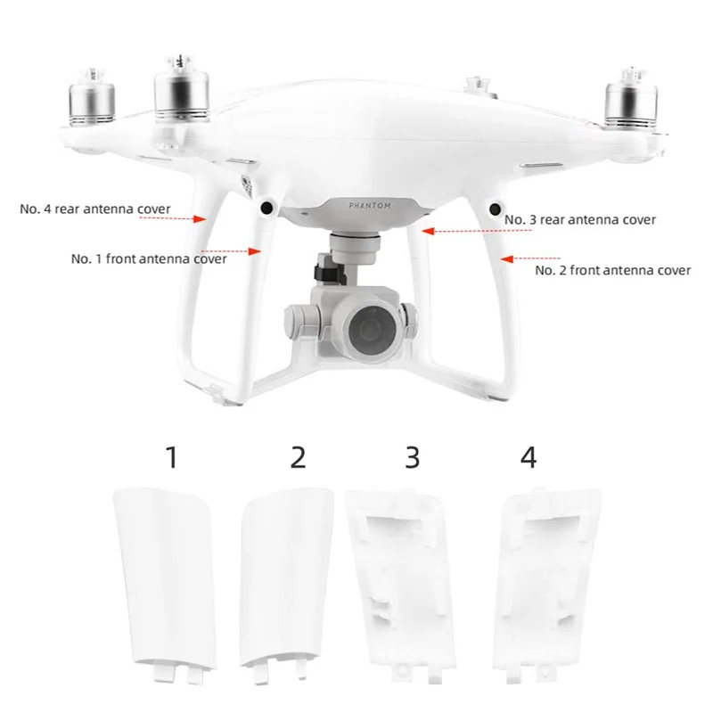 

4pcs for DJI Phantom 4 Pro/Pro V2.0 Drone Landing Gear Antenna Cover Replacement Legs Cover Cap Repair Parts Replace Accessories