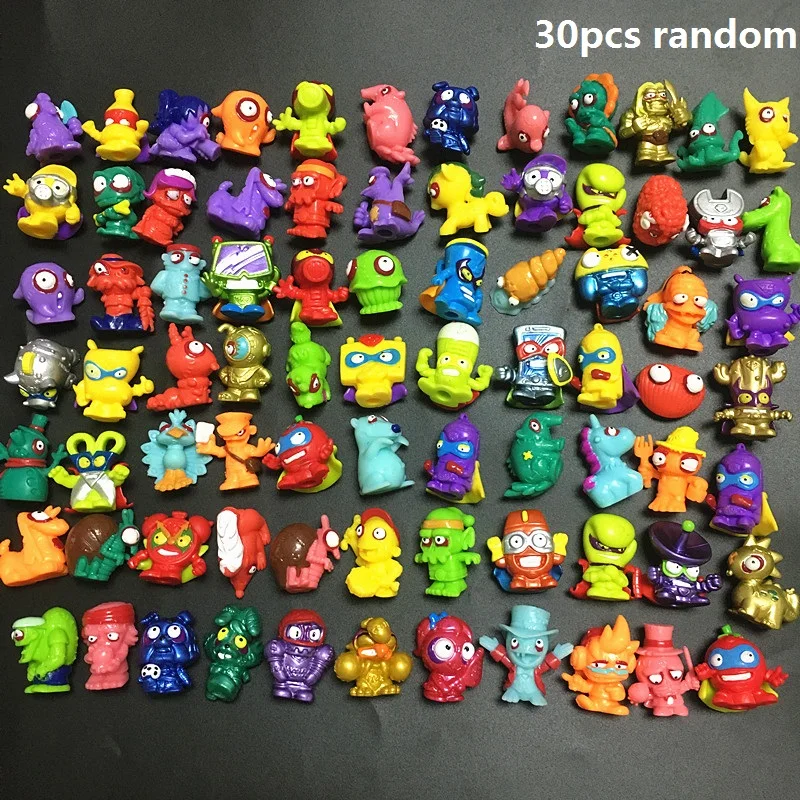 10-200 шт., супергерои Zomlings, аниме куклы, играющие в животных, мусор, кукла 3 см, резиновая модель, фигурки, игрушки для детей, подарок для мальчиков - Цвет: 30pcs random