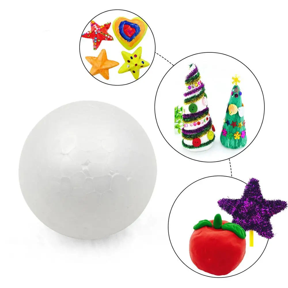 Новые рождественские вечерние круглые шарики из пенополистирола, пенополистирол, аксессуары ручной работы, вечерние украшения для торжества, все размеры
