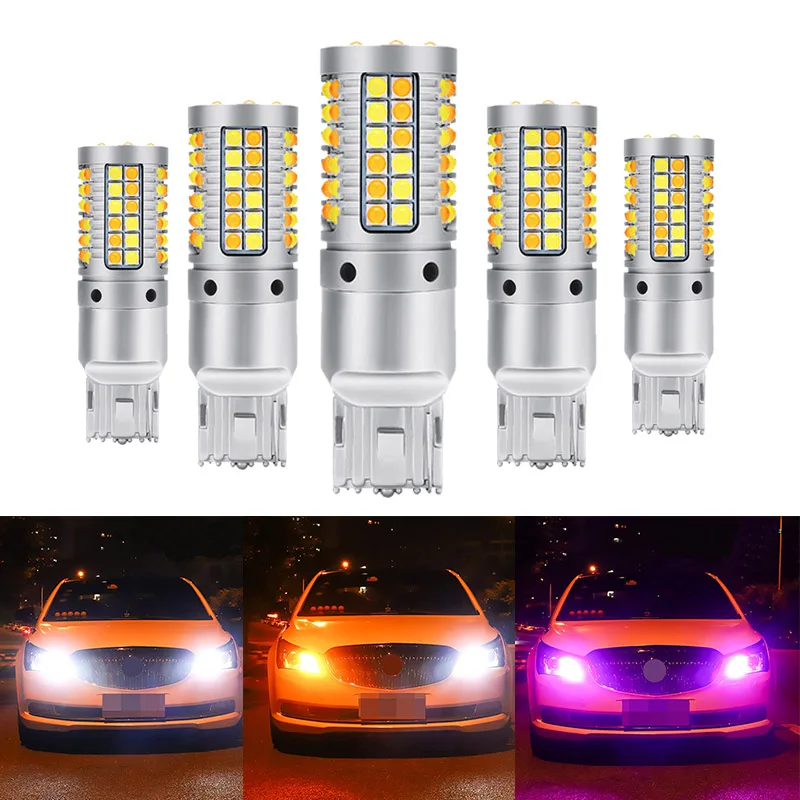 2 шт. поворотники белый + Янтарный лампа T20 7440 WY21W DRL Дневной светильник для Toyota Avensis