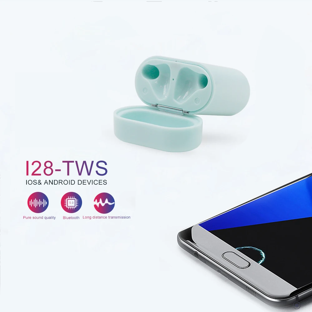 LOVESO i28 мини-наушник bluetooth TWS Беспроводная Спортивная сенсорная гарнитура с микрофоном, беспроводные наушники для Xiaomi IOS