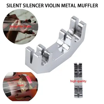 

TSAI Mini Violin Practice Mute Metal Silver Fiddle Silent Silencer Violin Metal Muffler Design for Violin players pratical use