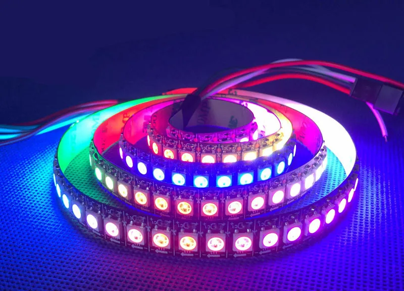 5M WS2812B 144leds/m White PCB WaterProof With Tube Ip67 Digital 5050 RGB LED Strip DC5V Individually Addressable Led Strip