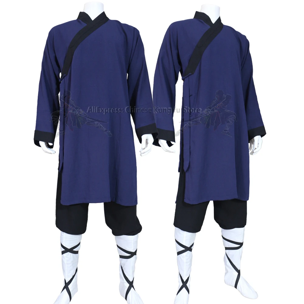 Uniforme de linho macio para artes marciais, Serviço personalizado, Monge Shaolin Kung Fu, Terno Tai Chi, Robe budista, Roupa Wing Chun, 25 cores