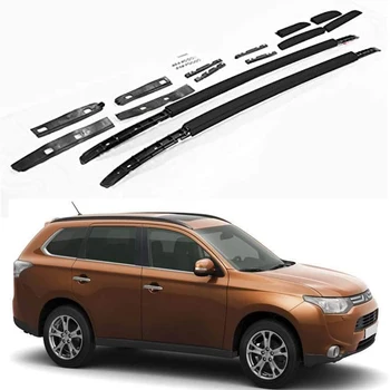 

2Pcs Fits for Mitsubishi- Outlander 2013-2020 Aluminum Roof Rack Side Rails Top Luggage Carrier Baggage Roof Rail Bar - Black