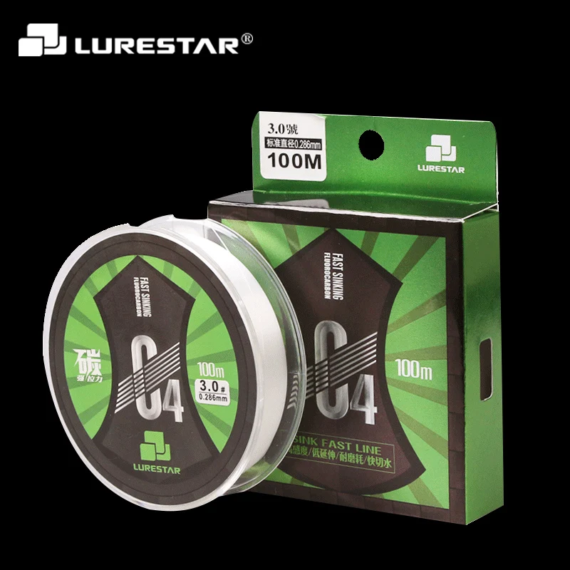 Lurestar 100m 100% Pure Fluorocarbon fishing line 5-30LB Super strong brand Main Line clear fly pesca | Спорт и развлечения
